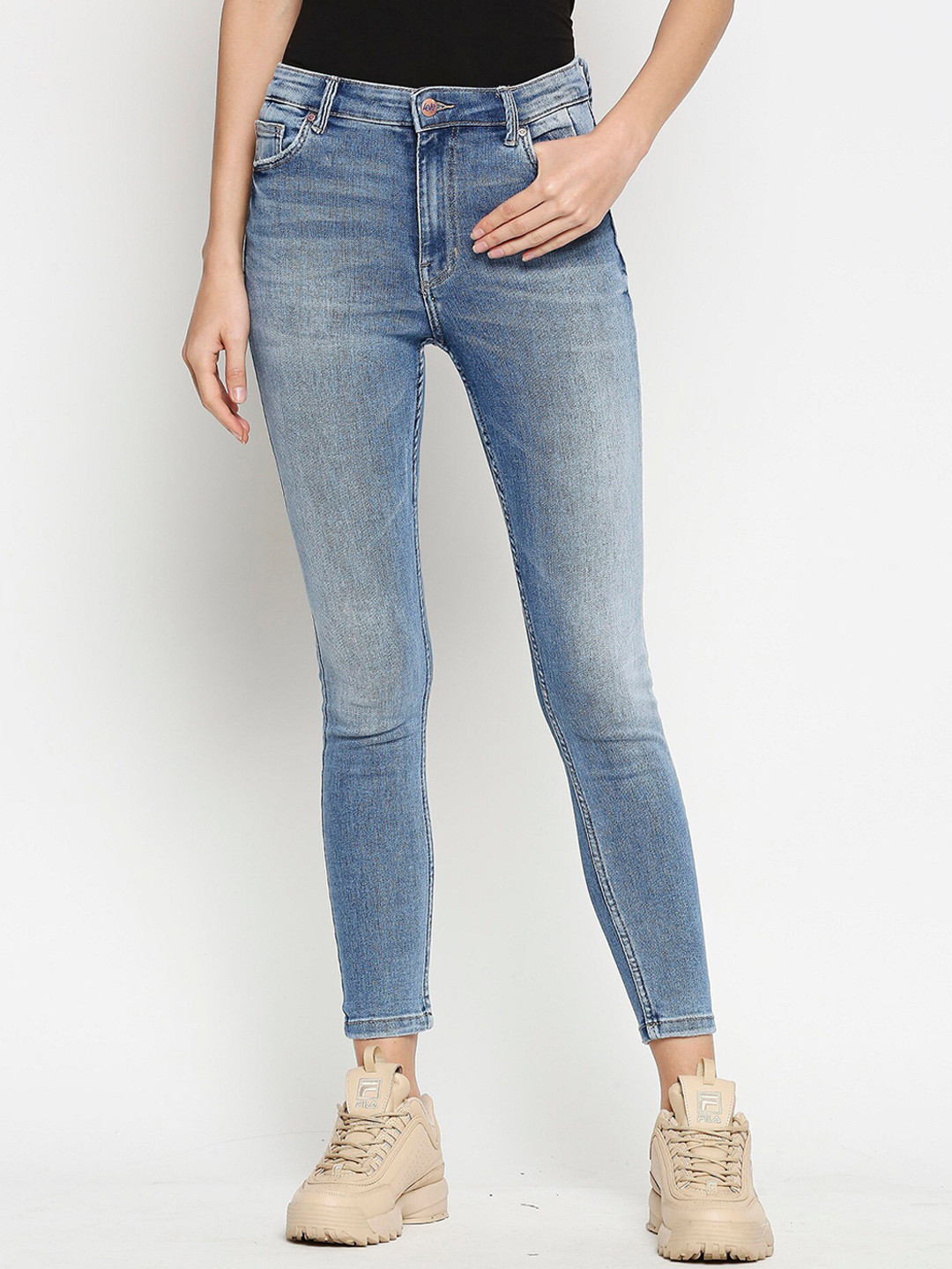

LOVEGEN Women Blue Comfort Skinny Fit High-Rise Light Fade Stretchable Jeans