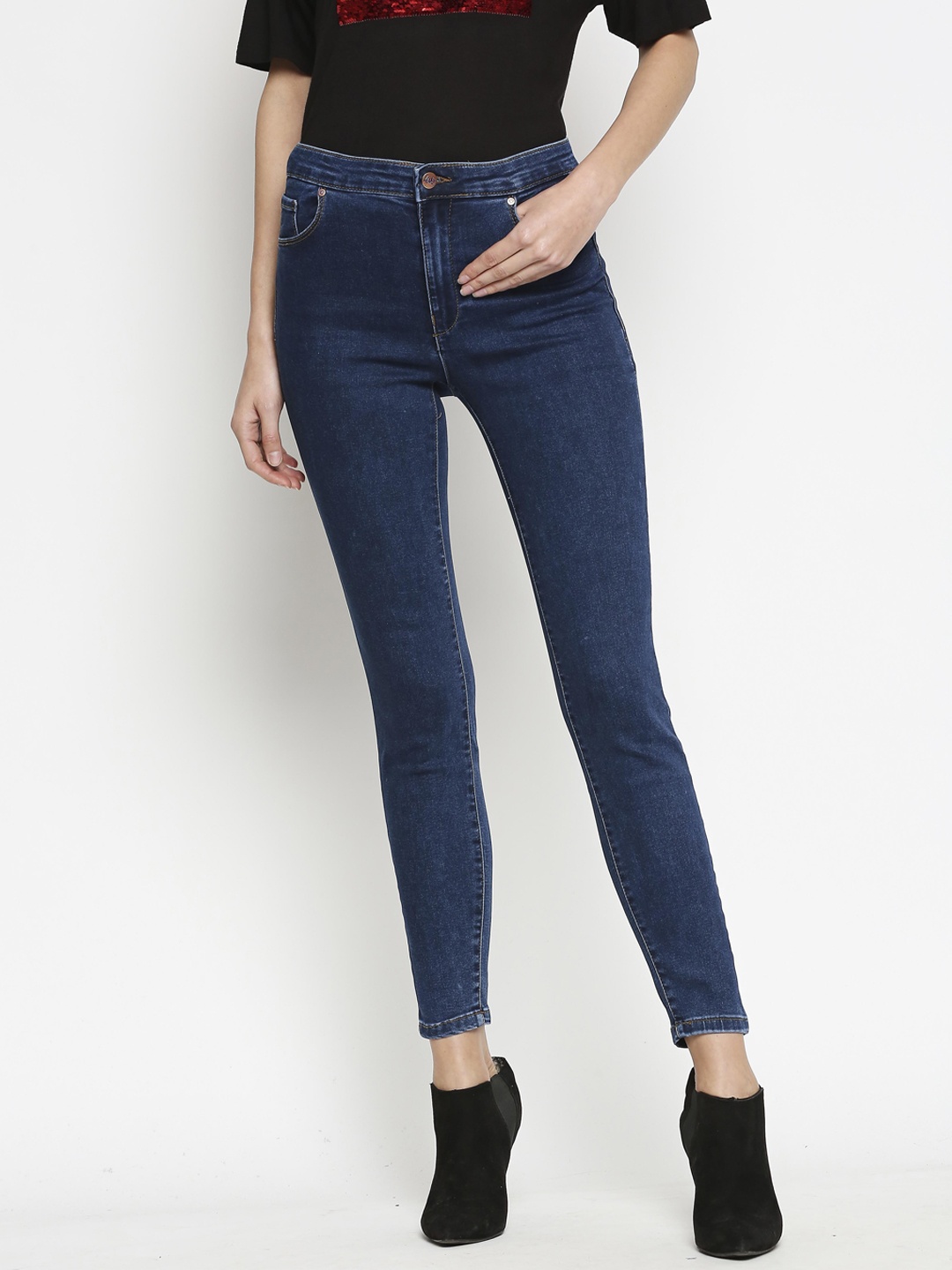 

LOVEGEN Women Blue Tube Skinny Fit High-Rise Stretchable Jeans