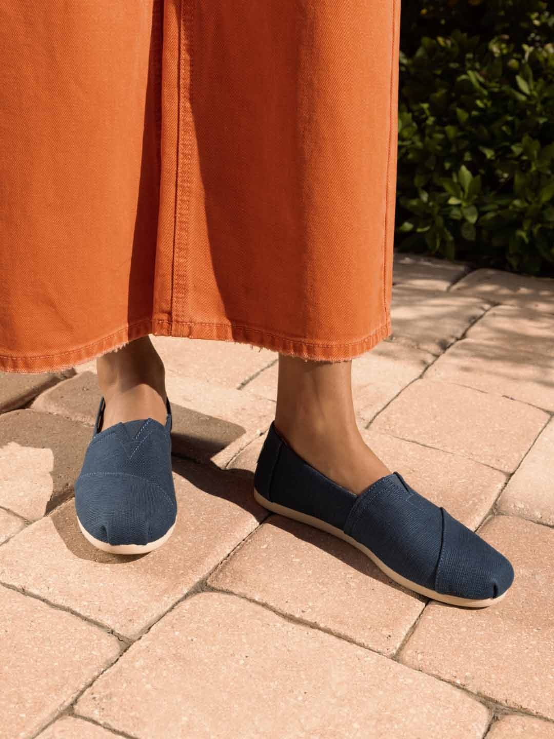 

TOMS Women Alpargata Canvas Slip-on Sneakers, Blue