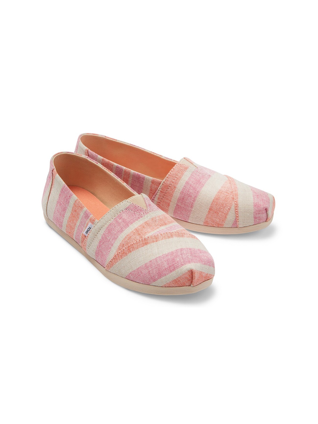 

TOMS Women Pink Printed Alpargata Slip-On Sneakers