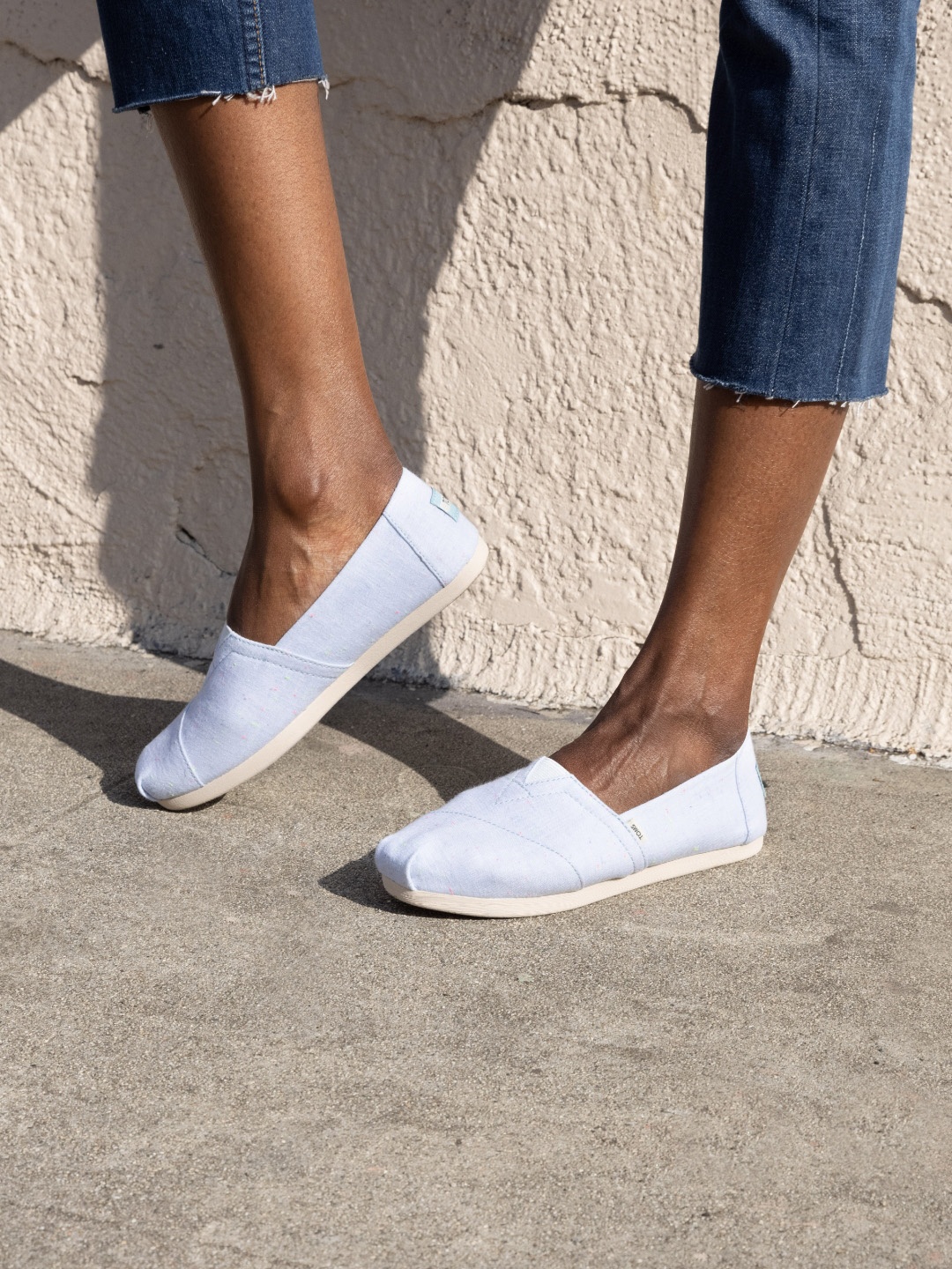 

TOMS Women Blue Alpargata Speckled Linen Slip-On Sneakers