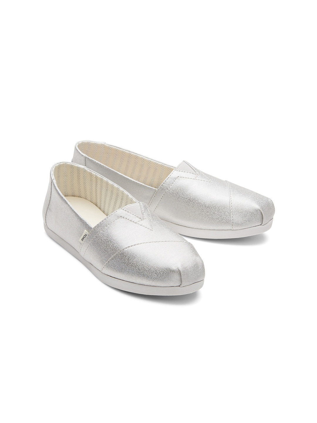 

TOMS Women Glimmer Canvas Alpargata Slip-on Sneakers, Silver