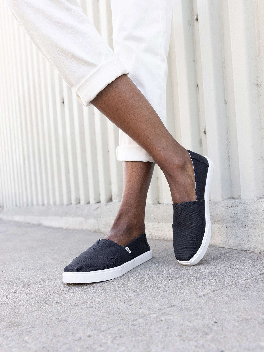 

TOMS Women Canvas Alpargata Slip-On Sneakers, Black