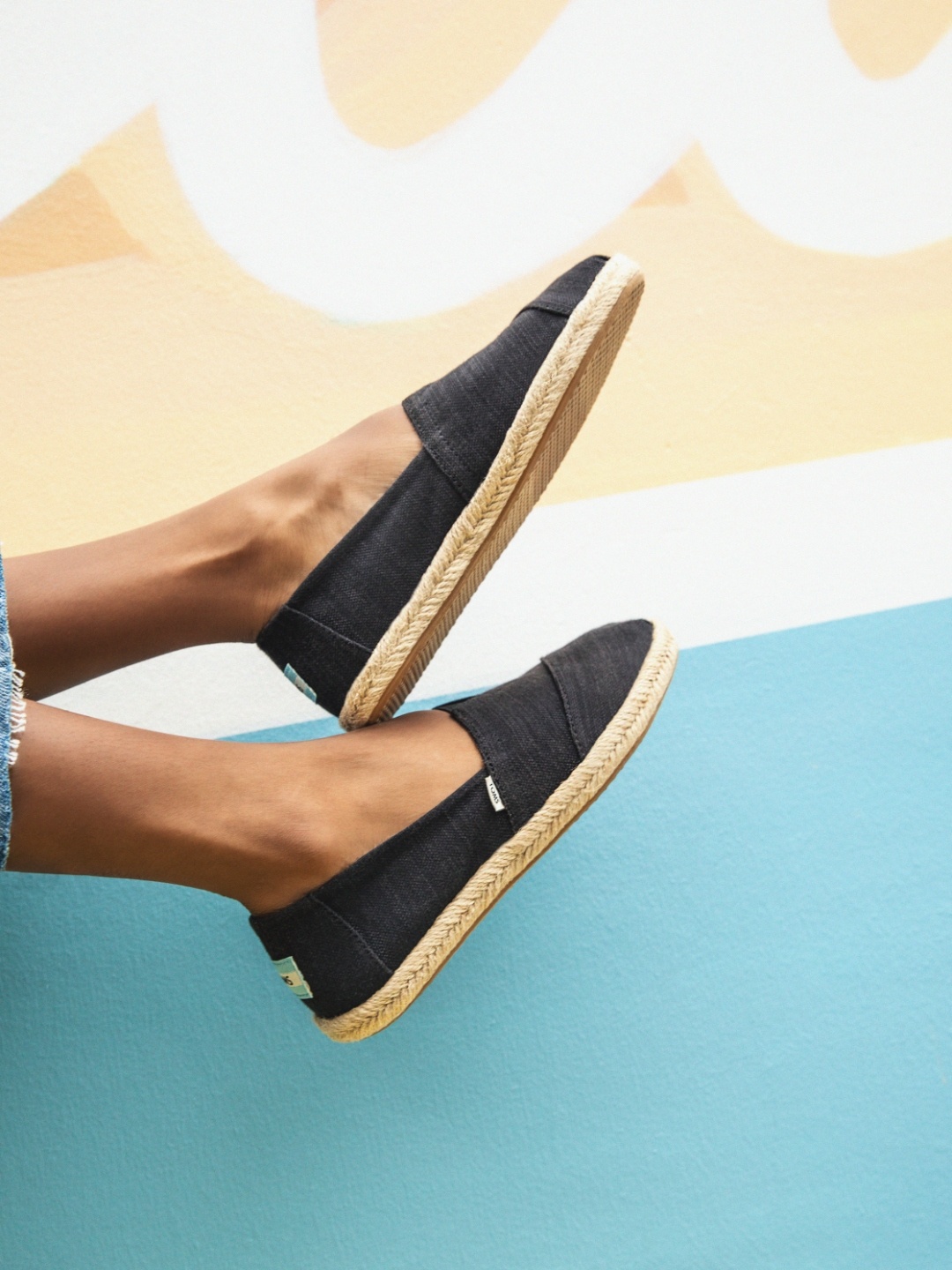

TOMS Women Black Organic Cotton Alpargata Rope Espadrilles
