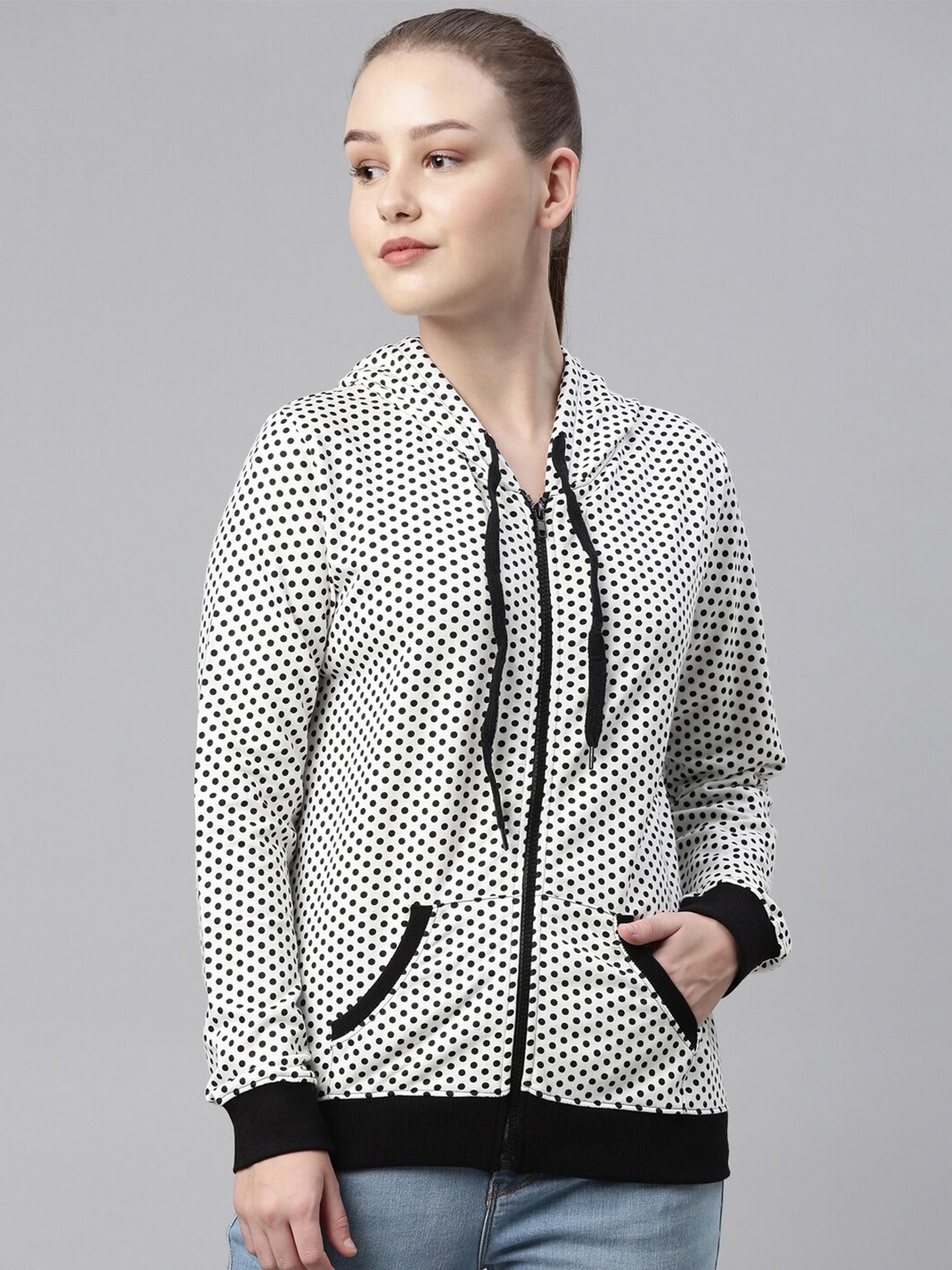 

LAYA Women White Printed Sweatshirt
