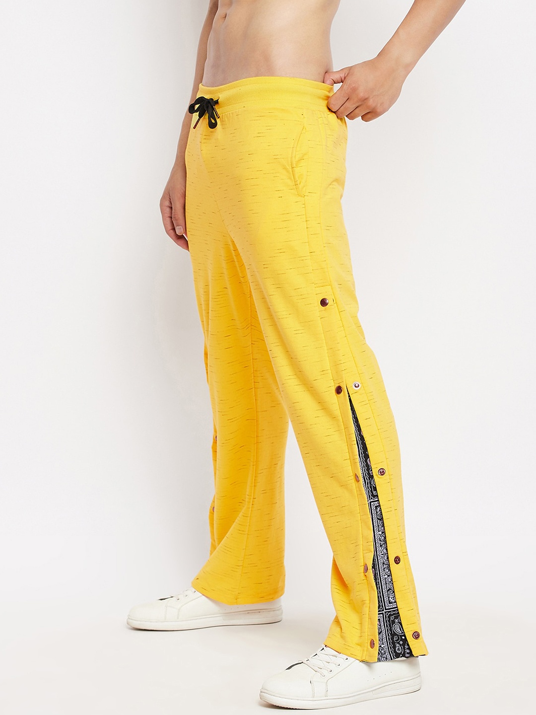 

FUGAZEE Men Yellow Solid Relaxed-Fit Pure Cotton Track Pants