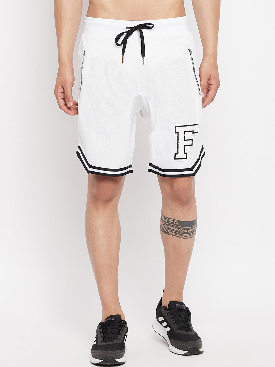 

FUGAZEE Men White Printed Sports Shorts