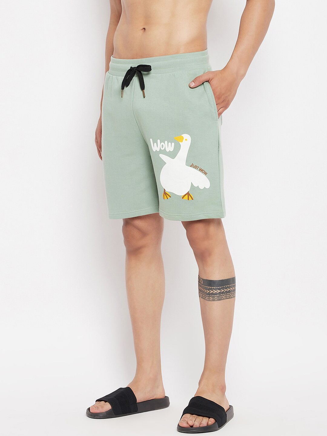

FUGAZEE Men Green Printed Loose Fit Shorts