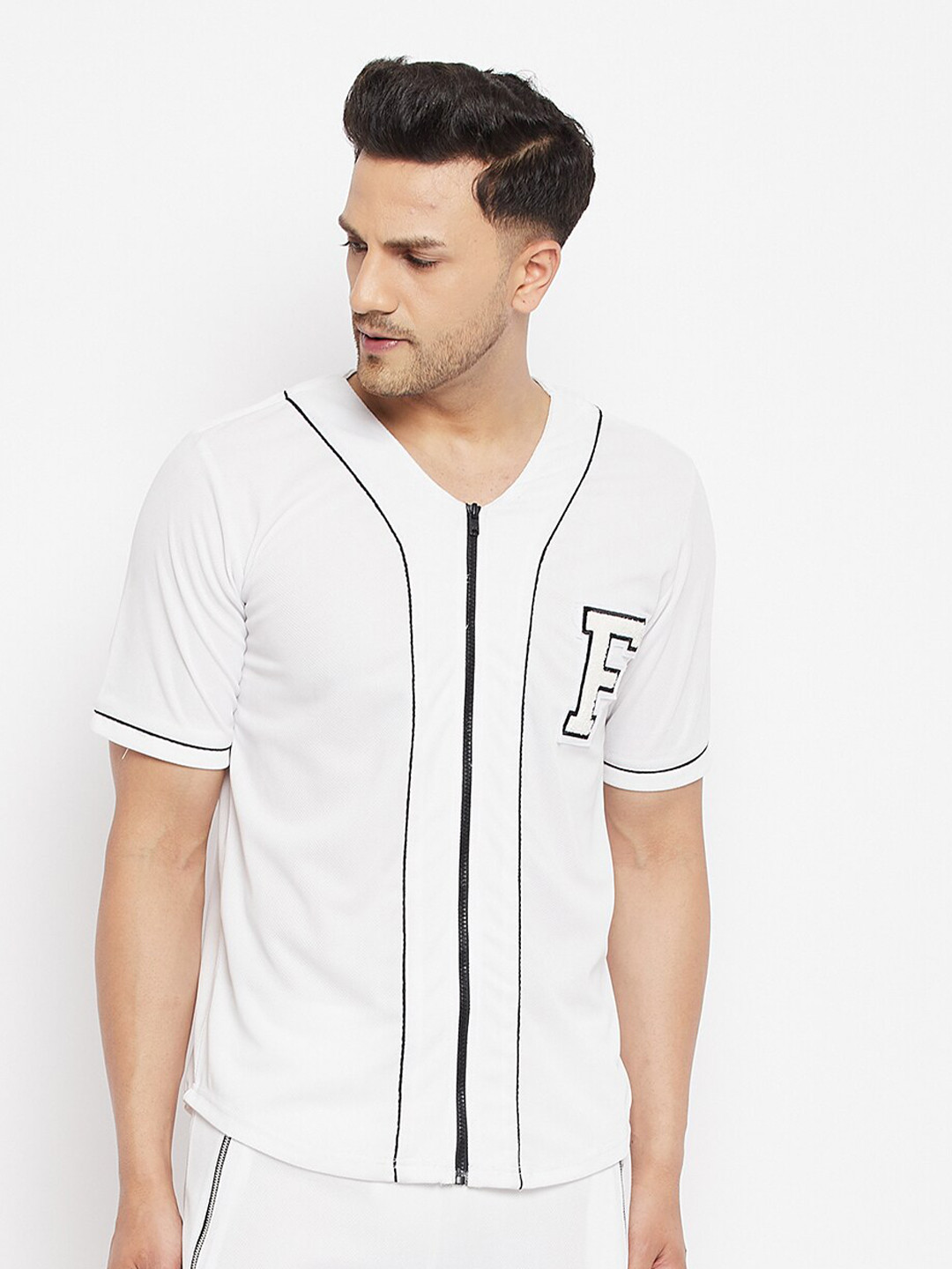 

FUGAZEE Men White Baseball T- Shirt