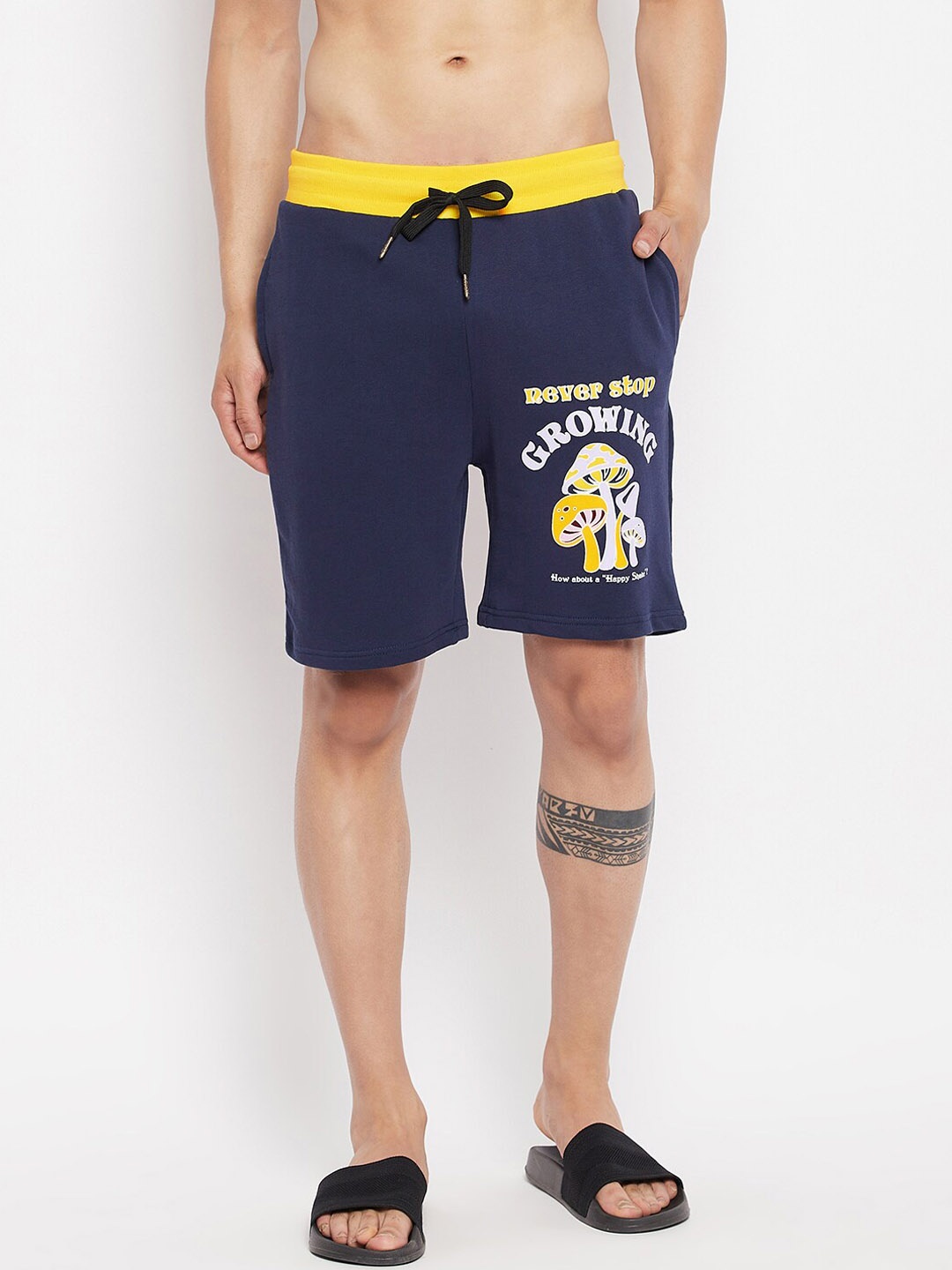 

FUGAZEE Men Navy Blue Printed Loose Fit Shorts