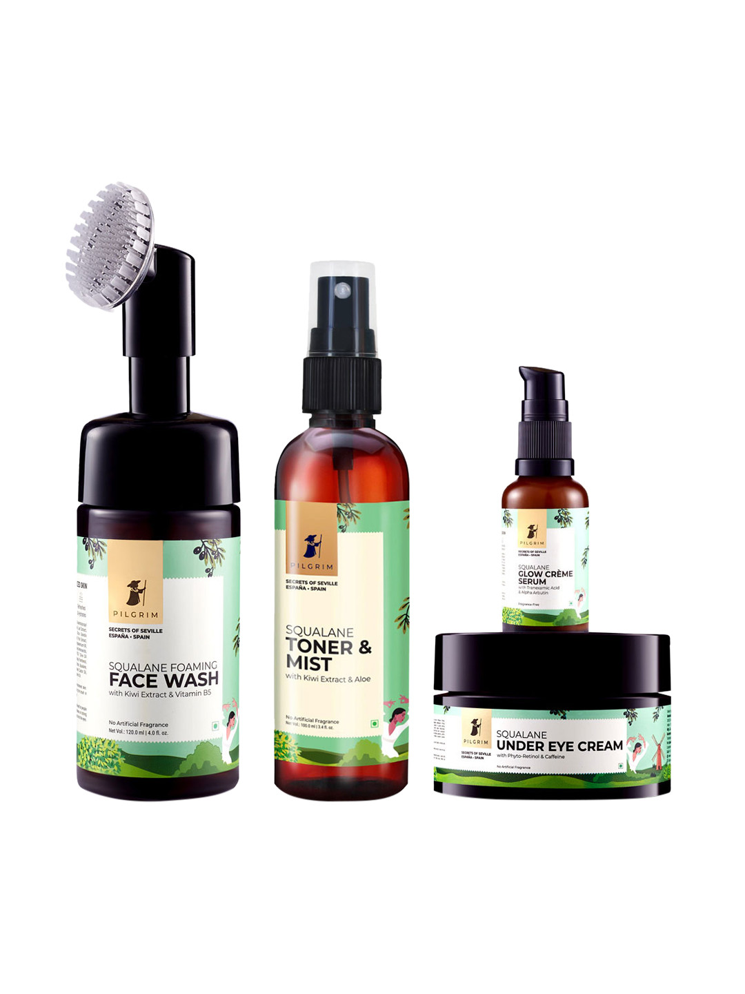 

Pilgrim Step By Step Age Reversal Routine Kit for Dark Circles & Wrinkles, Green