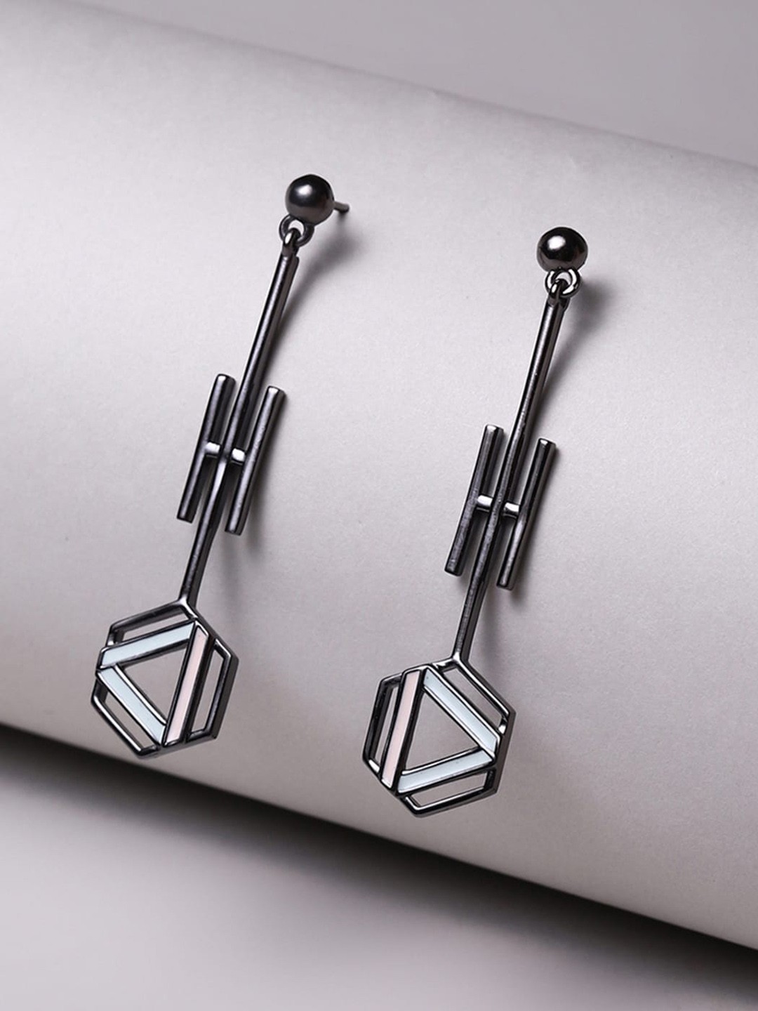 

Voylla Gold-Toned Contemporary Drop Earrings