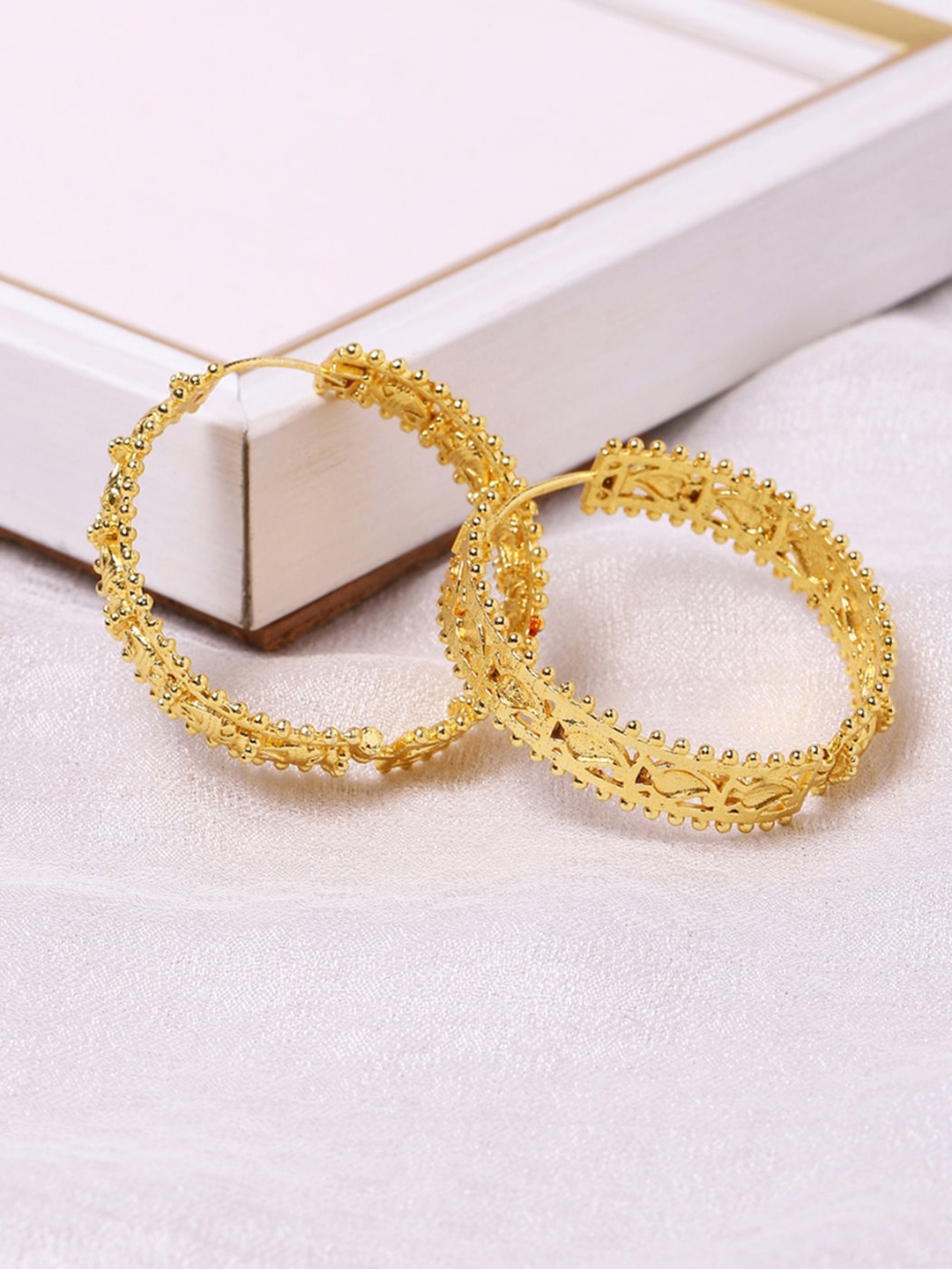 

Voylla Gold-Toned Contemporary Hoop Earrings