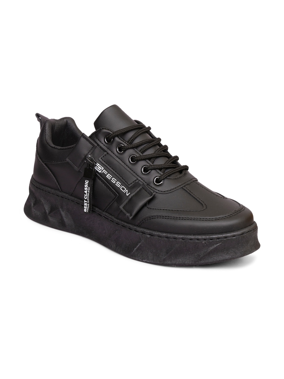 

CIPRAMO SPORTS Men Black PU Sneakers