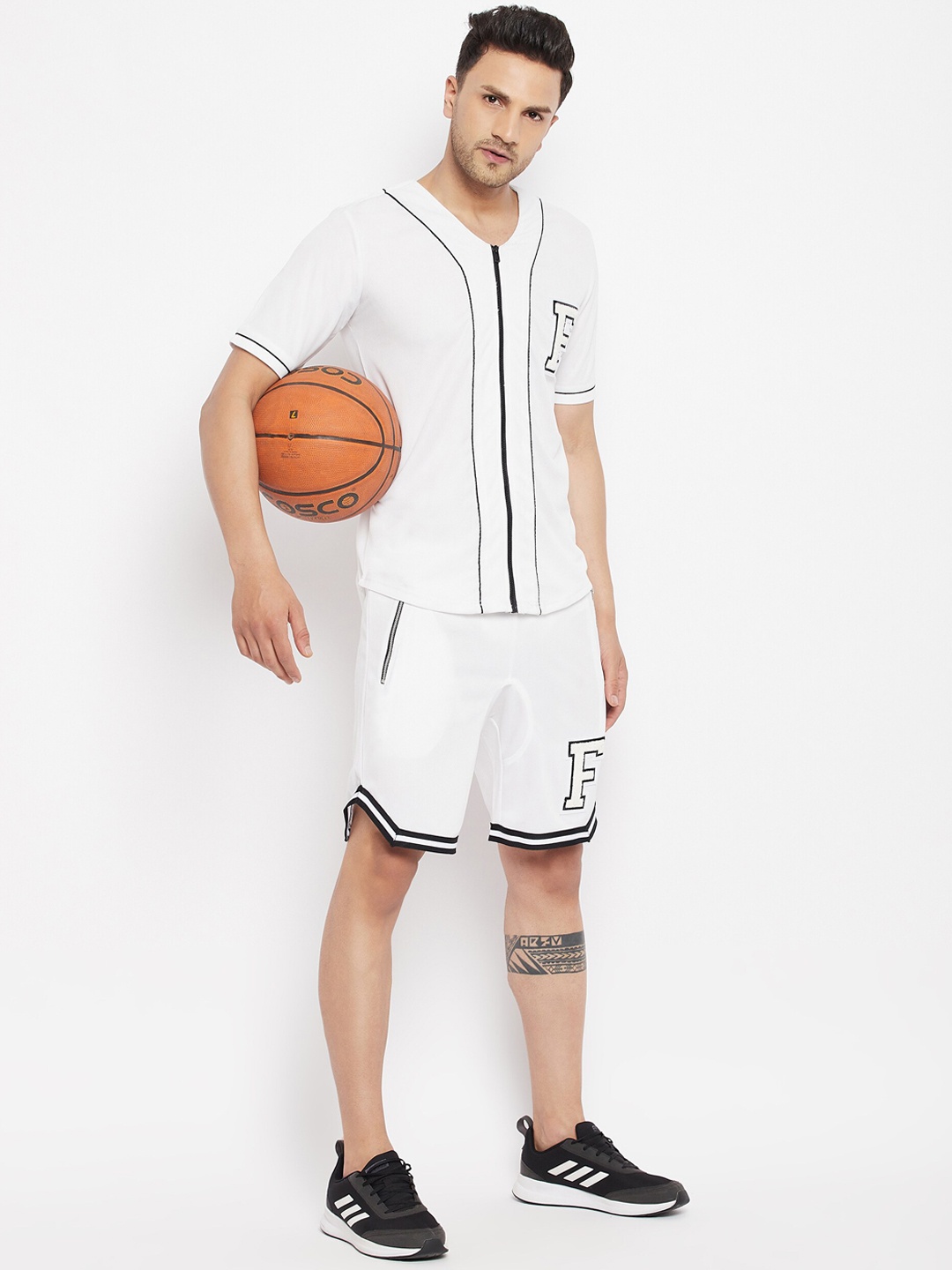 

FUGAZEE Men White 2 Piece Brand Logo Printed TrackSuit