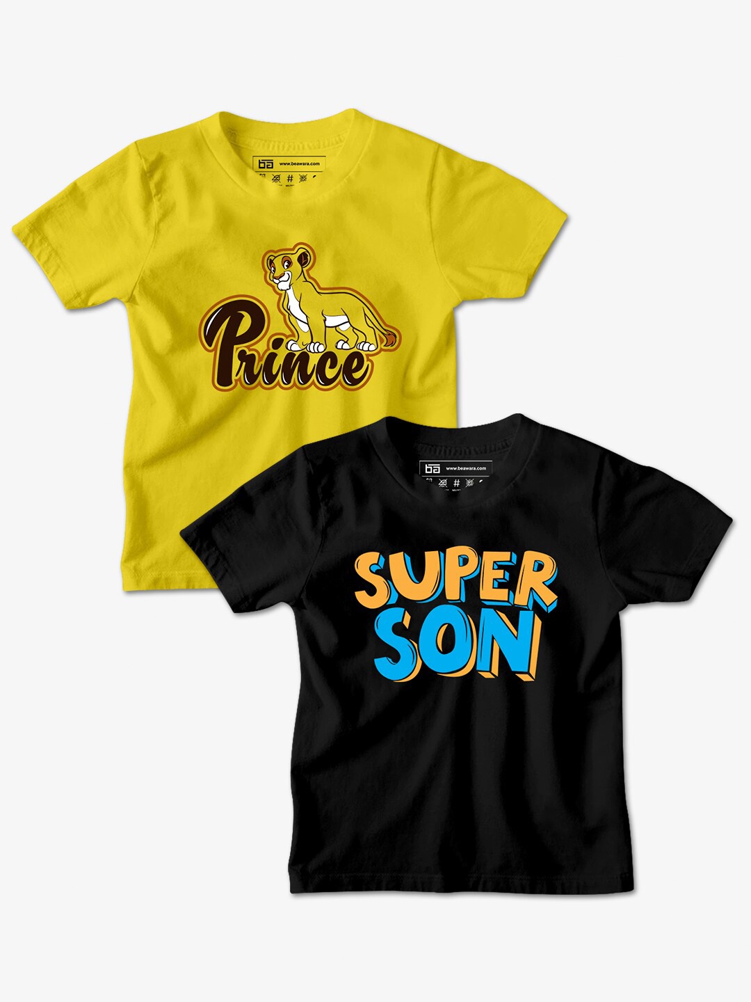 

BE AWARA Kids Typography 2 Printed Applique T-shirt, Na