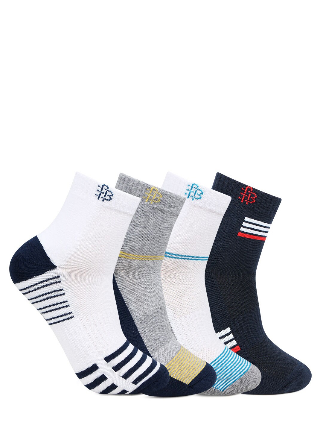 

Bonjour Men Pack Of 4 Assorted Ankle-Length Socks