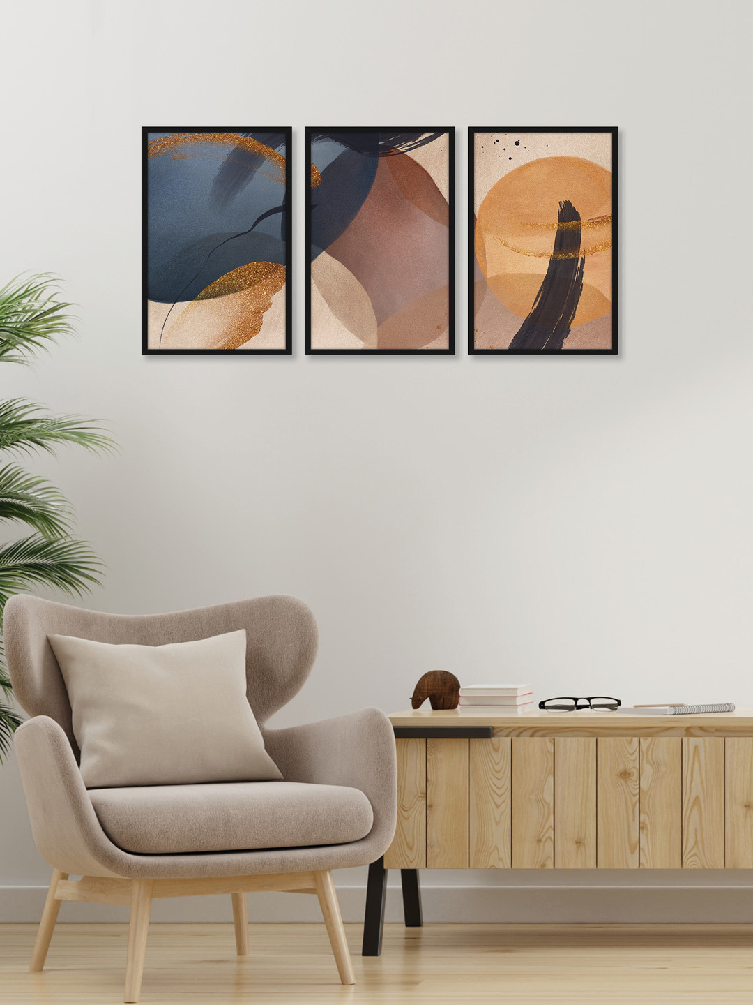 

RANDOM Set of 3 Abstract Wall Art, Multi
