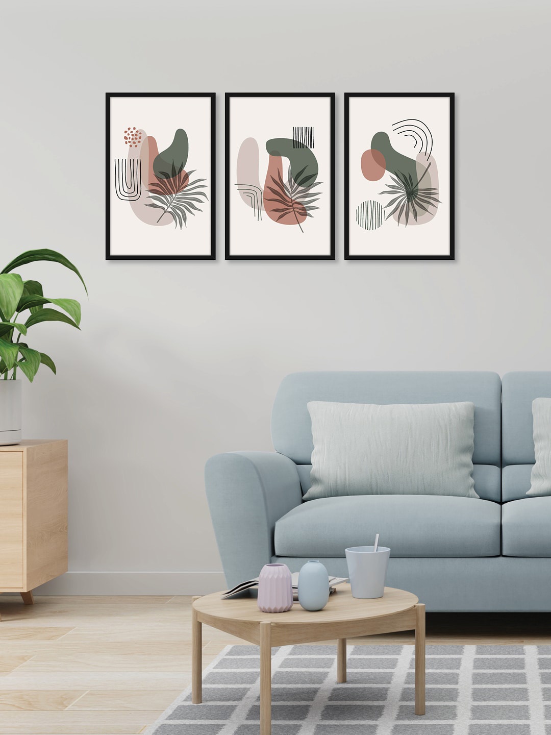 

RANDOM Set of 3 Multicoloured Chestnut Leaves Wall Art, Multi