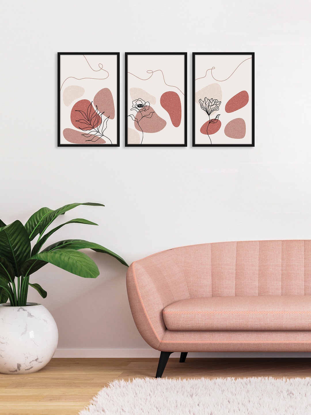 

RANDOM Set of 3 Various Flower & Leaves Wall Art, Multi