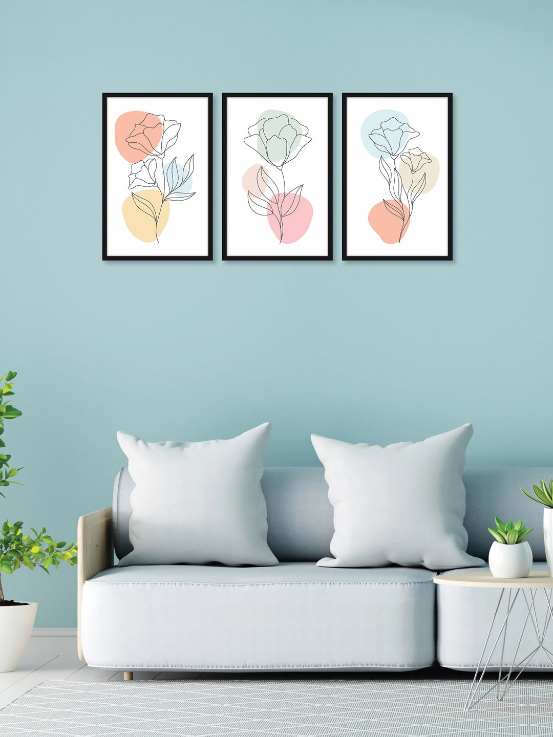 

RANDOM Black & White Set of 3 Beautiful Rose Wall Art