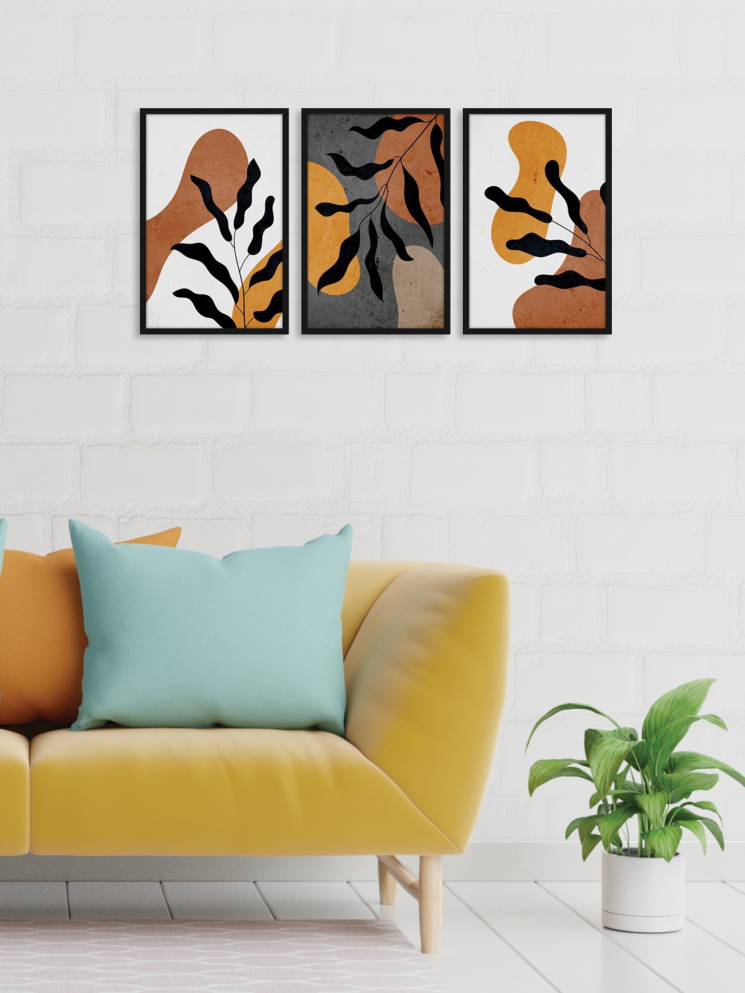 

Random Set of 3 Pecan Leaves Wall Art, Multi