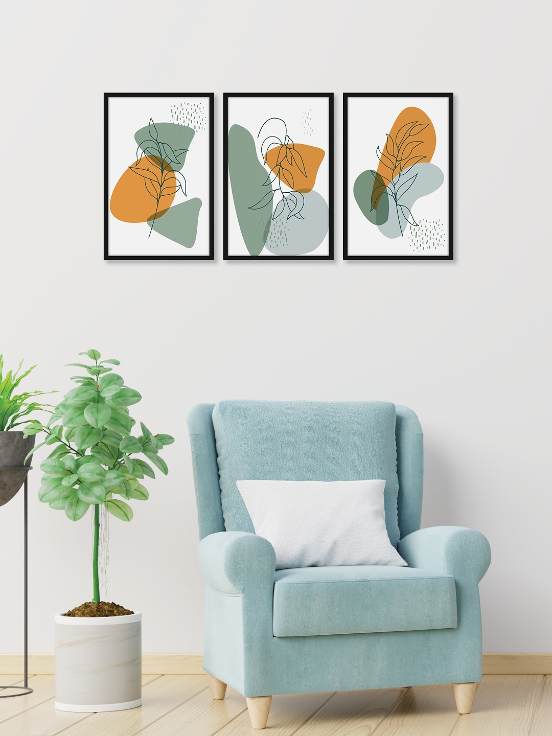 

RANDOM Black & White Set of 3 Ash Leaves Wall Art