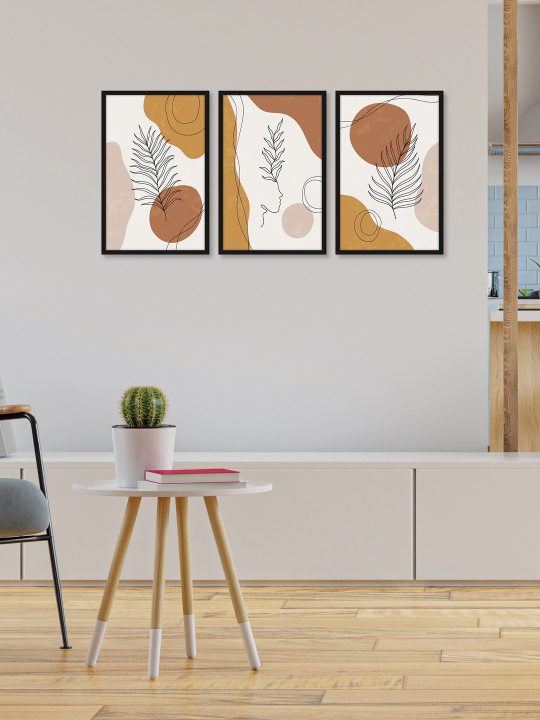

RANDOM Black & White Set of 3 Various Leaves Wall Art