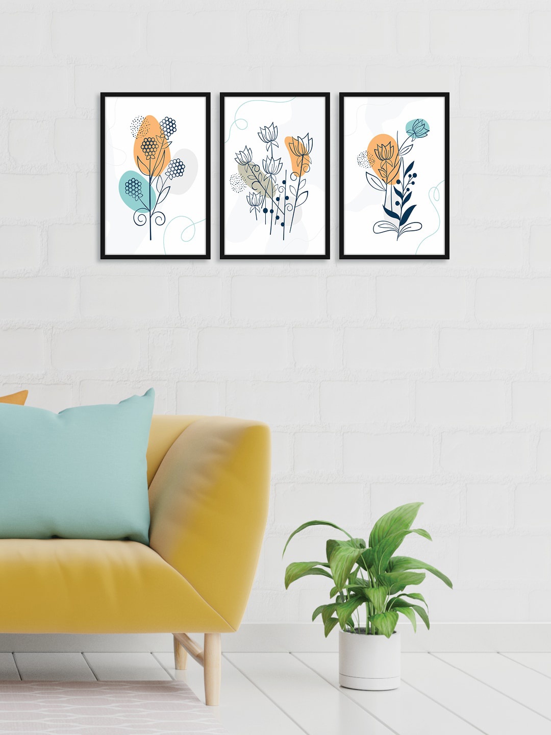 

Random Set of 3 Various Flowers Wall Art, Multi