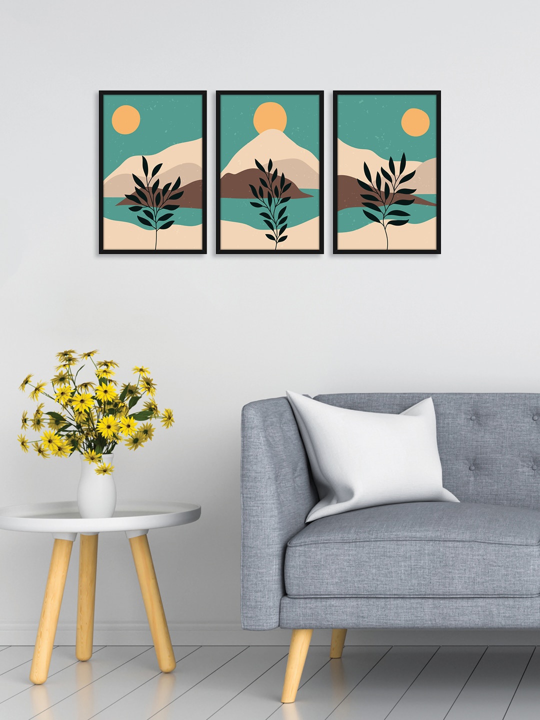 

RANDOM Set of 3 Multicoloured Botanical Print Wall Art, Multi