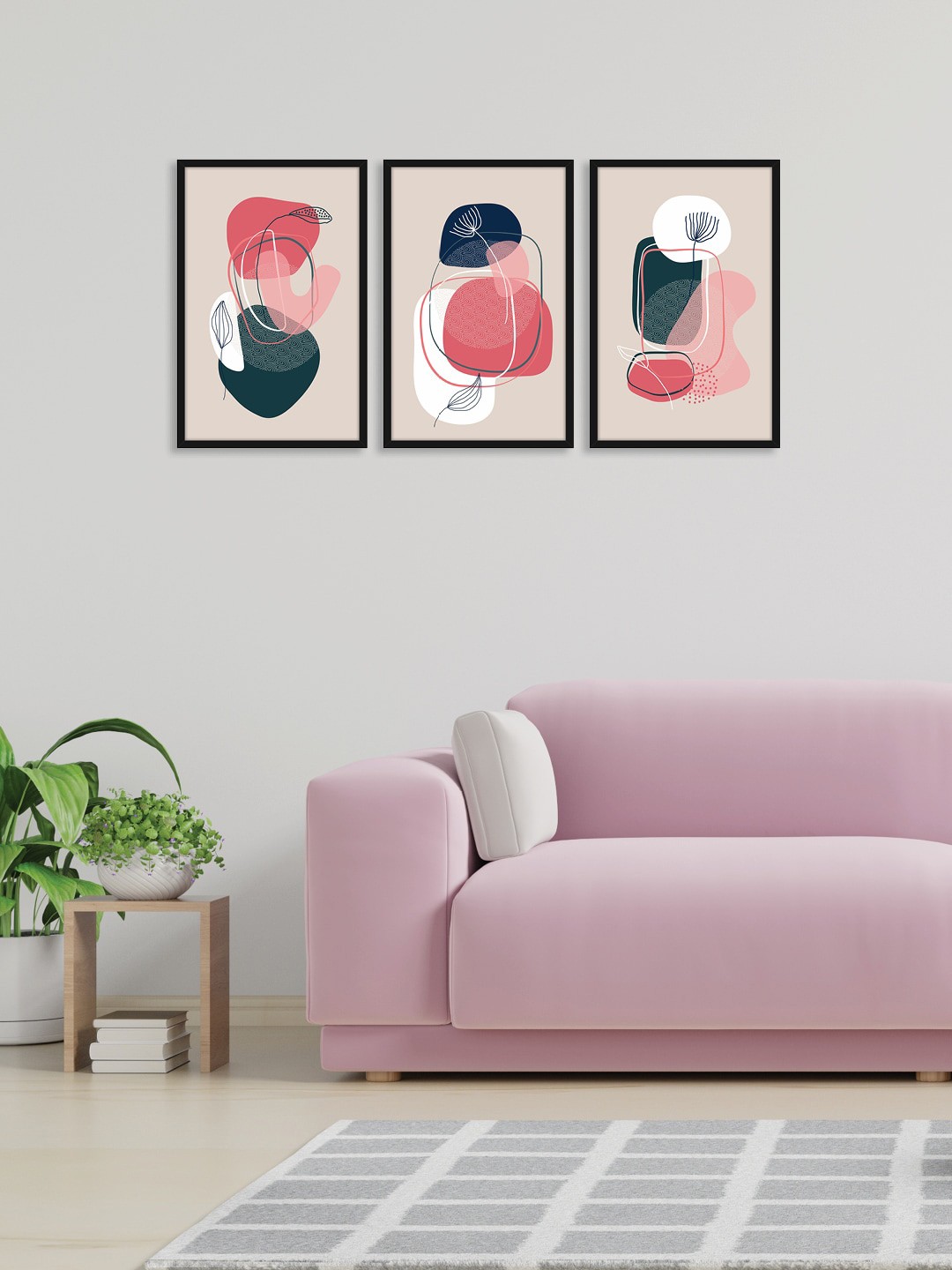 

RANDOM Black & White Set of 3 Framed Wall Art