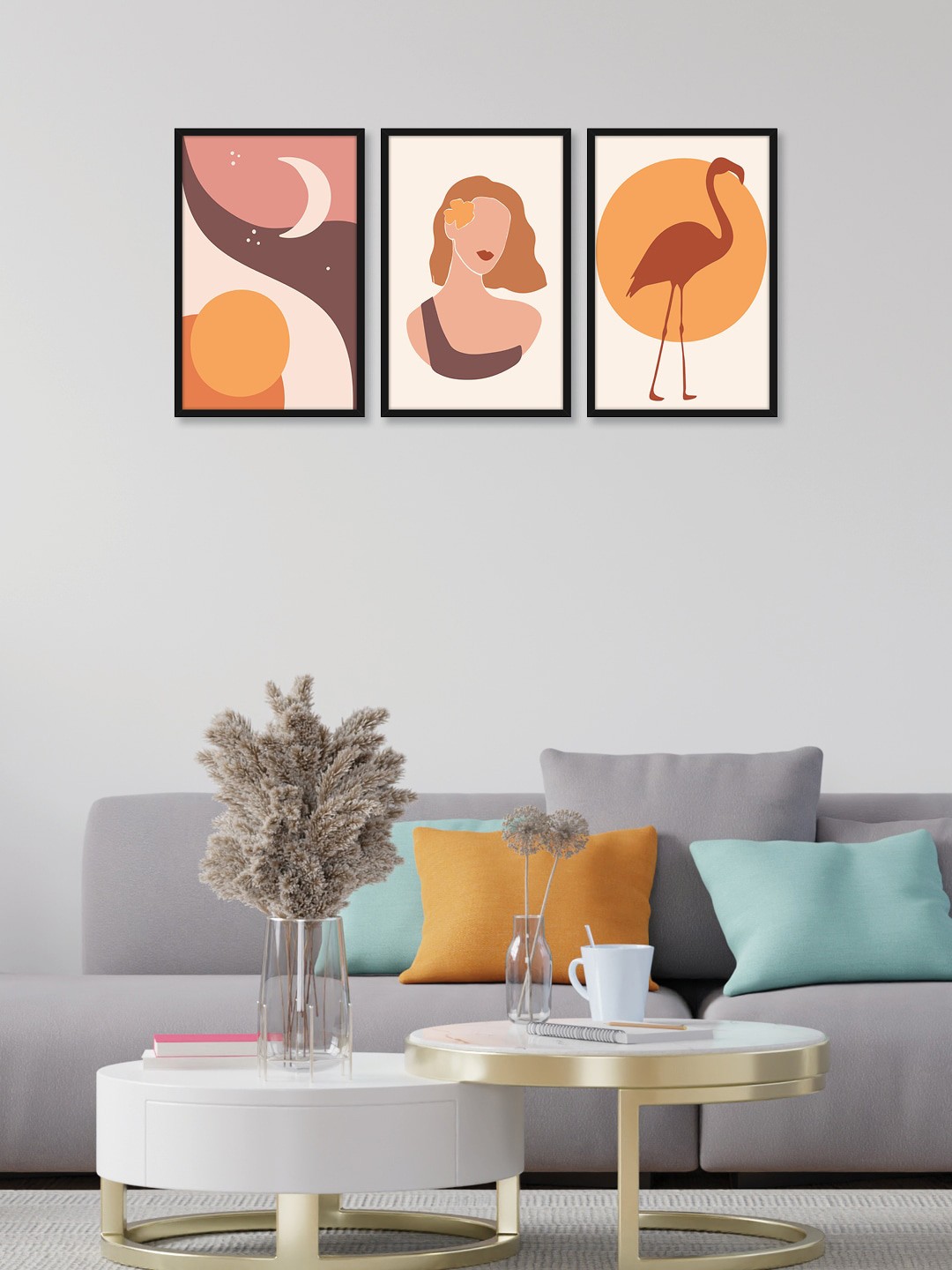 

Random Set of 3 Arcylic Wall Art, Multi