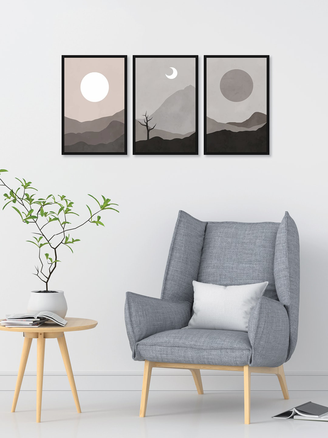 

RANDOM Black & White Set of 3 Beautiful Night View Wall Art
