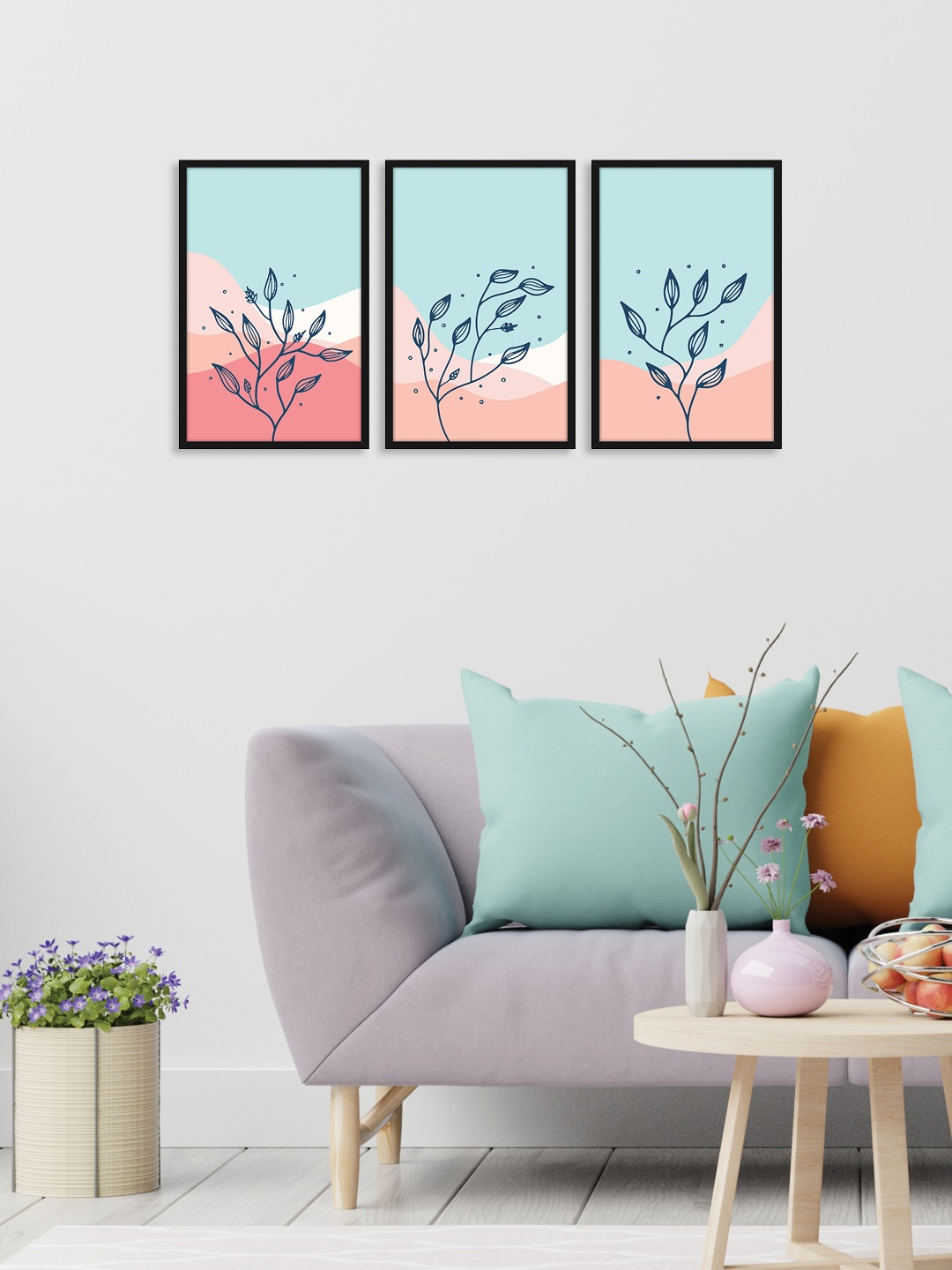 

Random Set of 3 Willow Leaves Wall Art, Multi