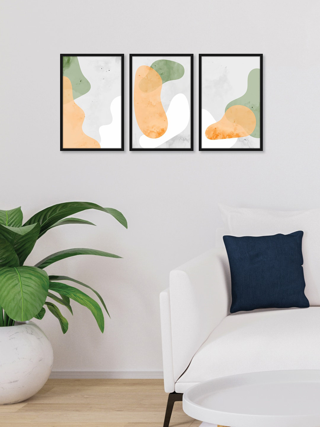 

RANDOM Set of 3 Abstract Wall Paintings, Black