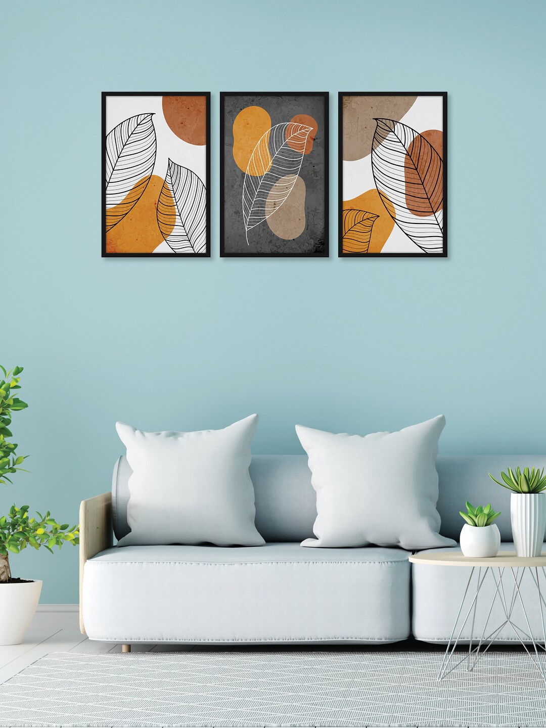 

RANDOM Set of 3 Leaves Wall Art, Multi