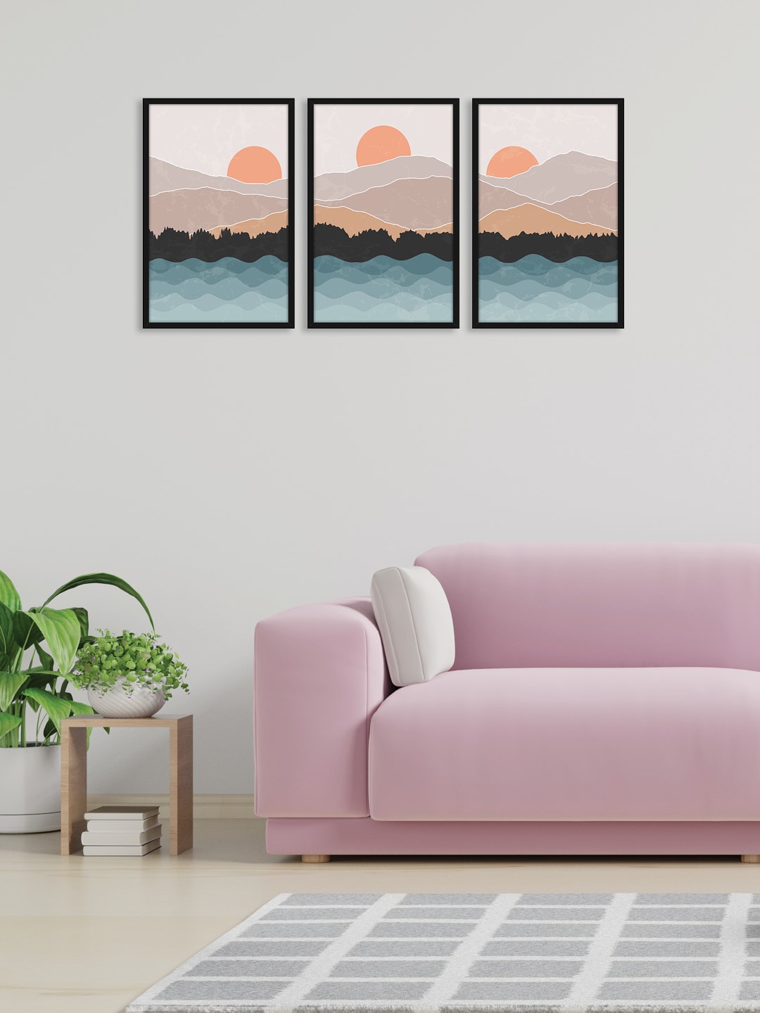 

RANDOM Black & White Set of 3 Beautiful Mountains View Wall Art