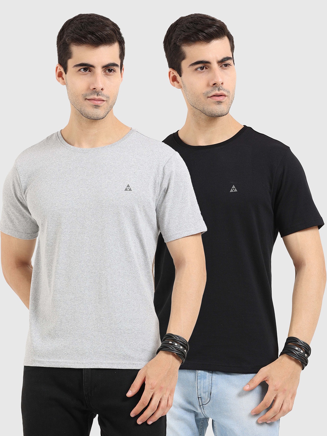 

ARDEUR Men Multicoloured round Neck Regular sleeves Pack of 2 T-Shirt, Multi