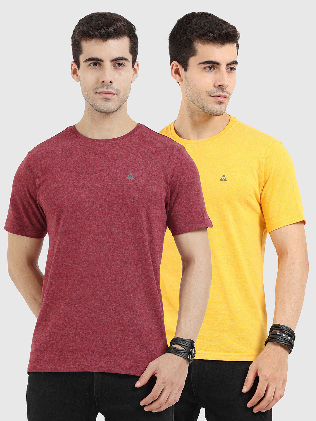

ARDEUR Men Pack Of 2 Solid Round neck T-shirt, Multi