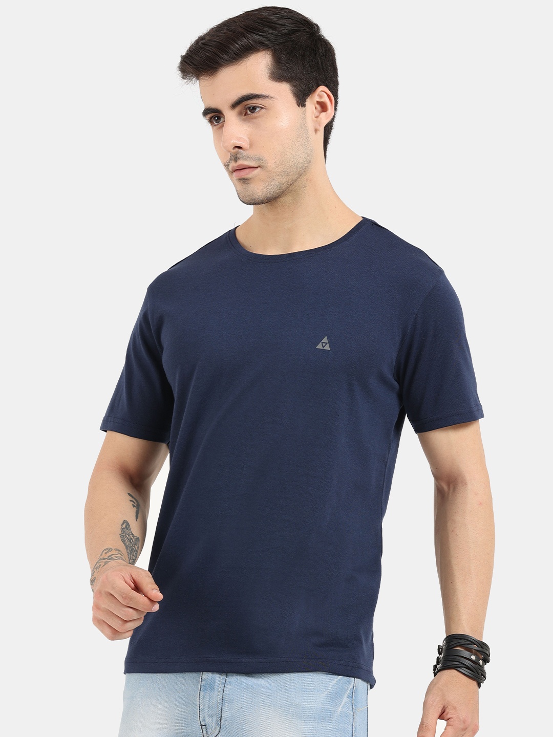 

ARDEUR Men Navy Blue & Charcoal 2 T-shirt