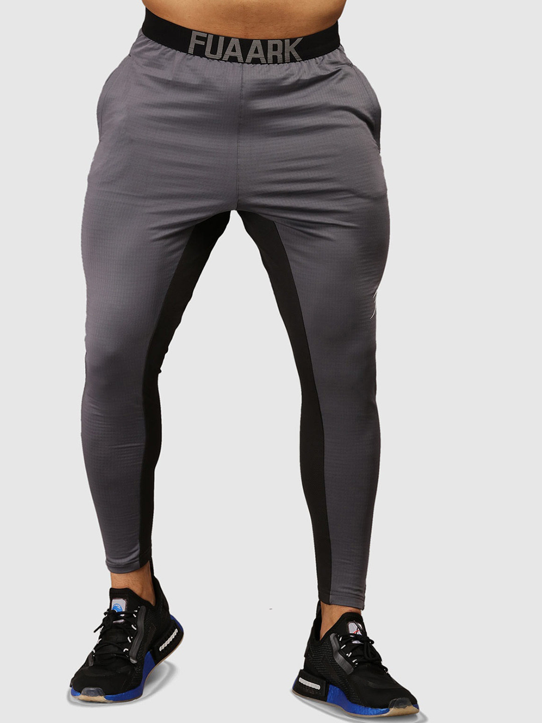 

FUAARK Men Grey Solid Slim-Fit Track Pants