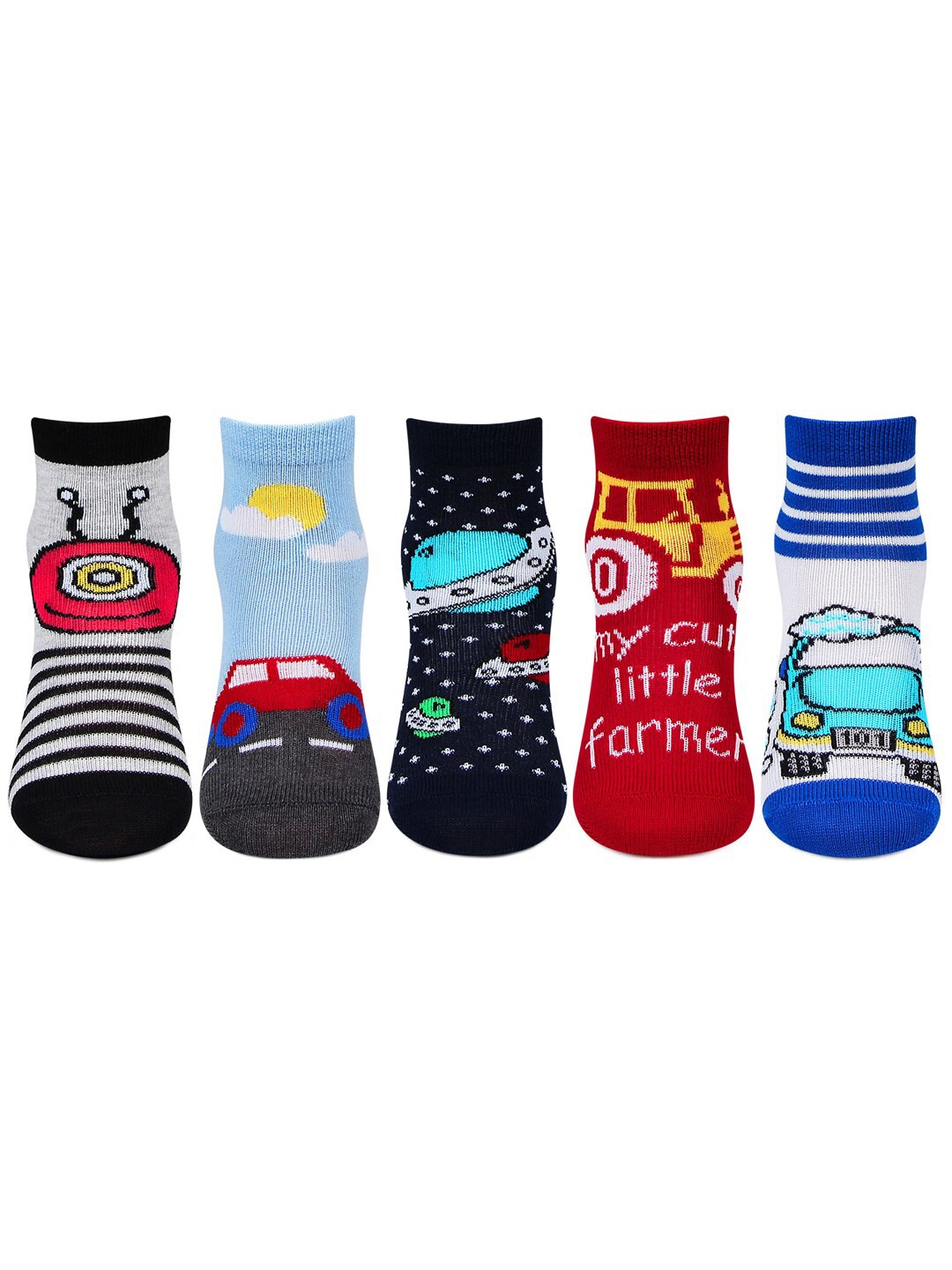 

Bonjour Kids Pack Of 5 Assorted Calf-Length Socks