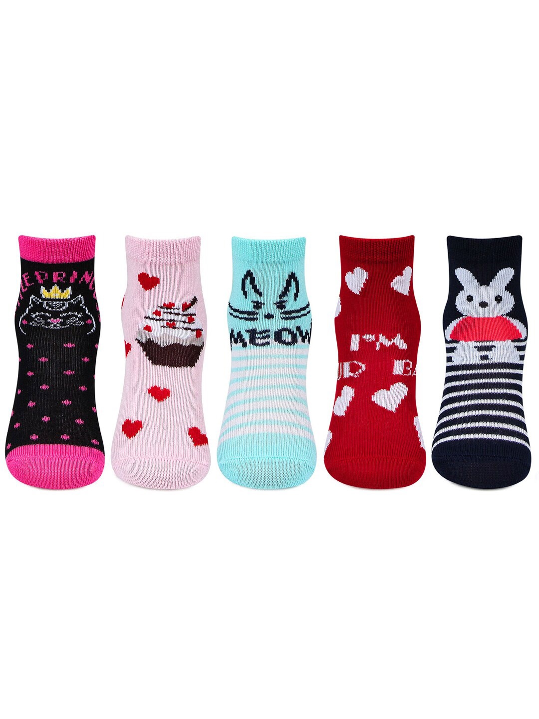 

Bonjour Kids Pack Of 5 Assorted Calf-Length Socks