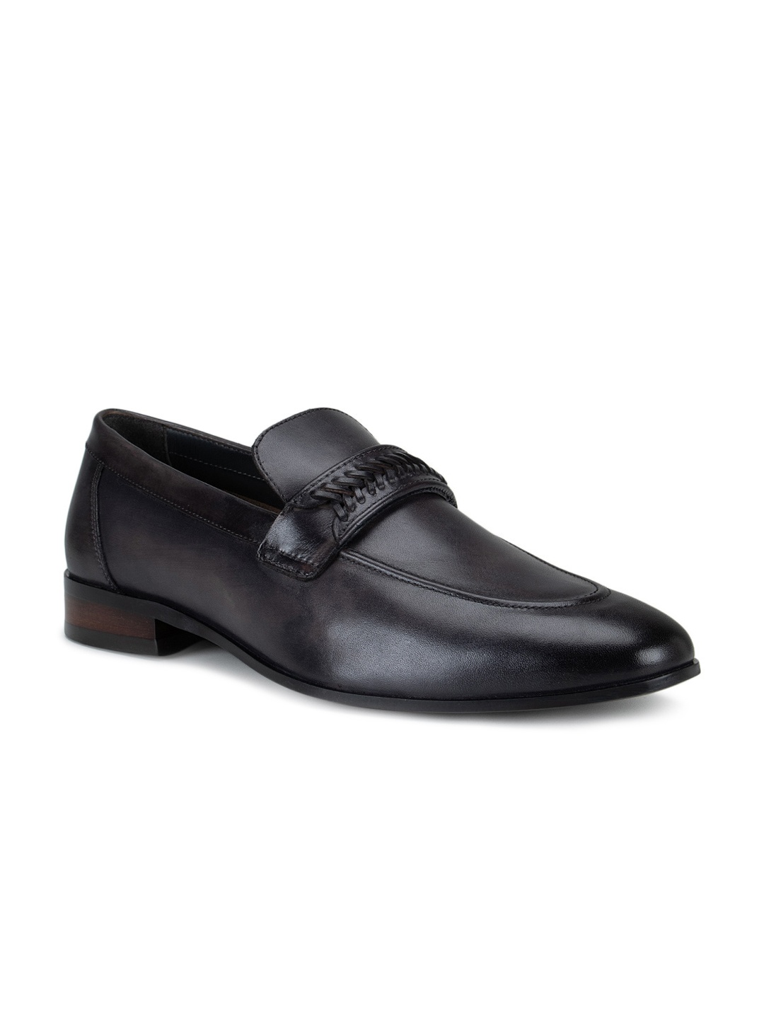 

ROSSO BRUNELLO Men Grey Leather Loafers