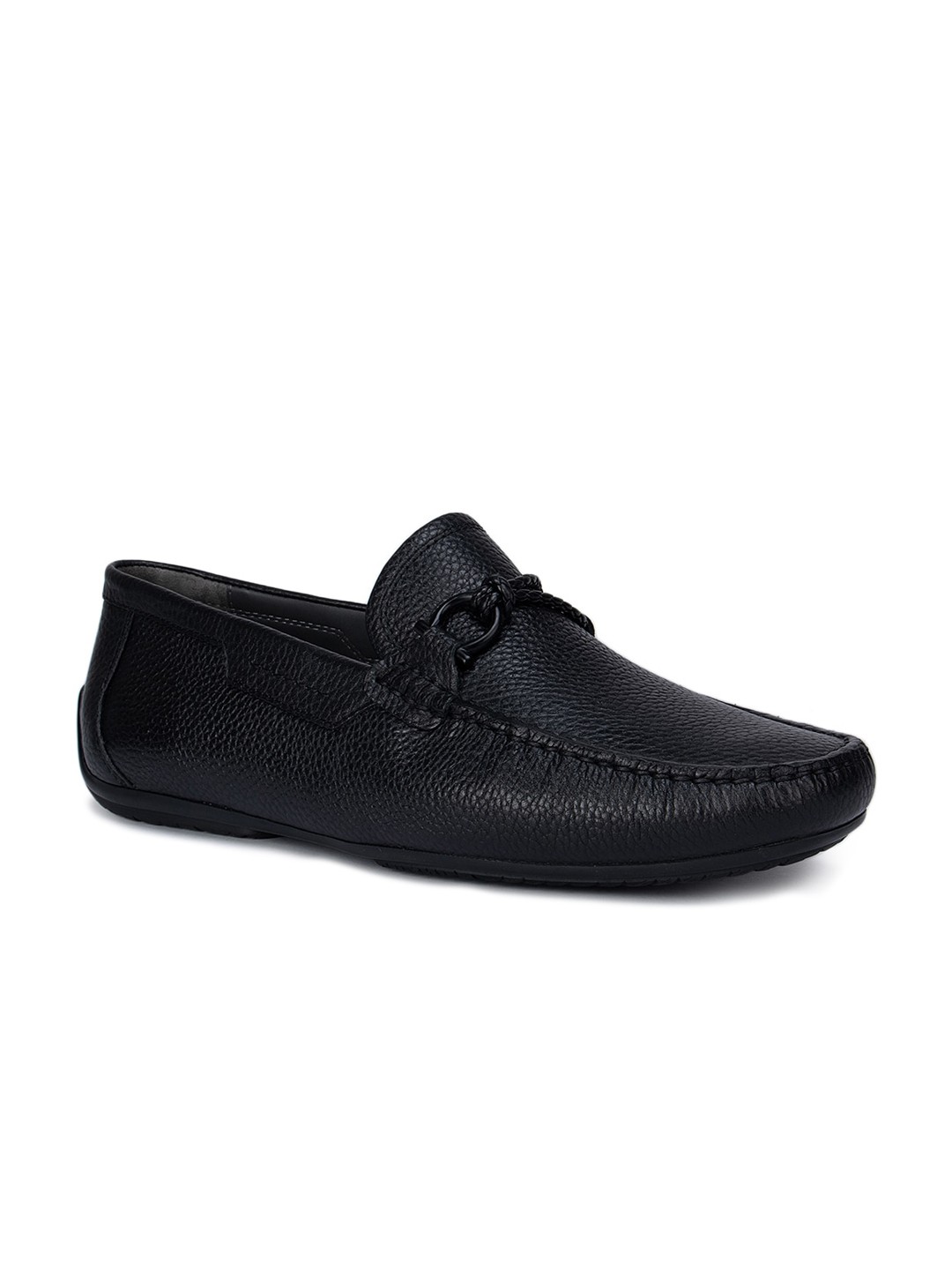 

ROSSO BRUNELLO Men Black Leather Loafers