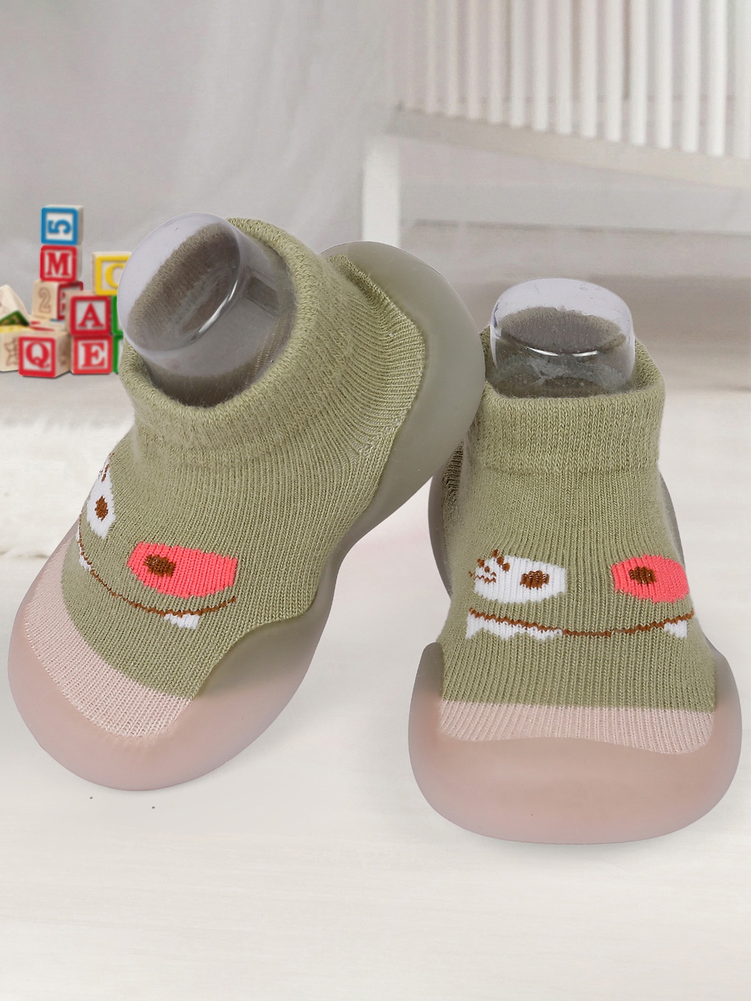 

Baby Moo Unisex Kids Olive Green Colourblocked Fashion