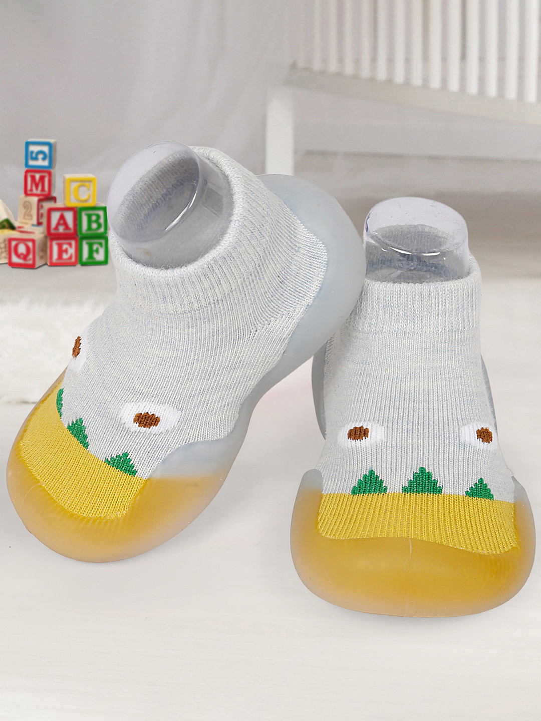 

Baby Moo Unisex Kids Grey Woven Design Slip-On Sneakers