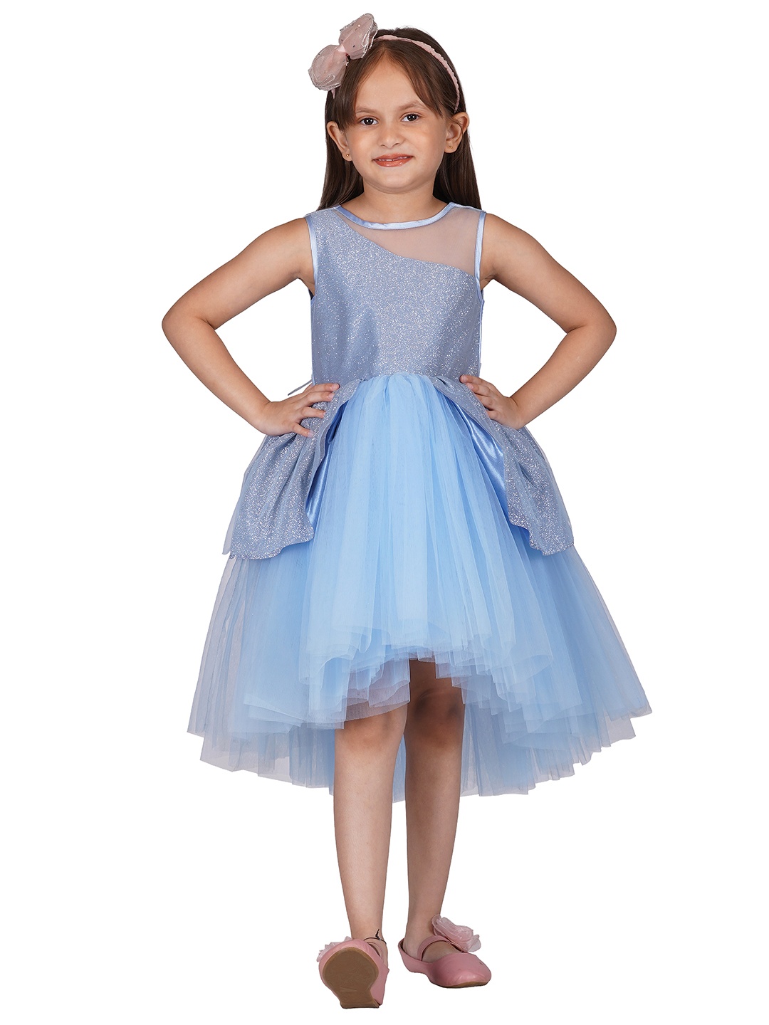 

Toy Balloon kids Girls Blue Embellished Net party Dress