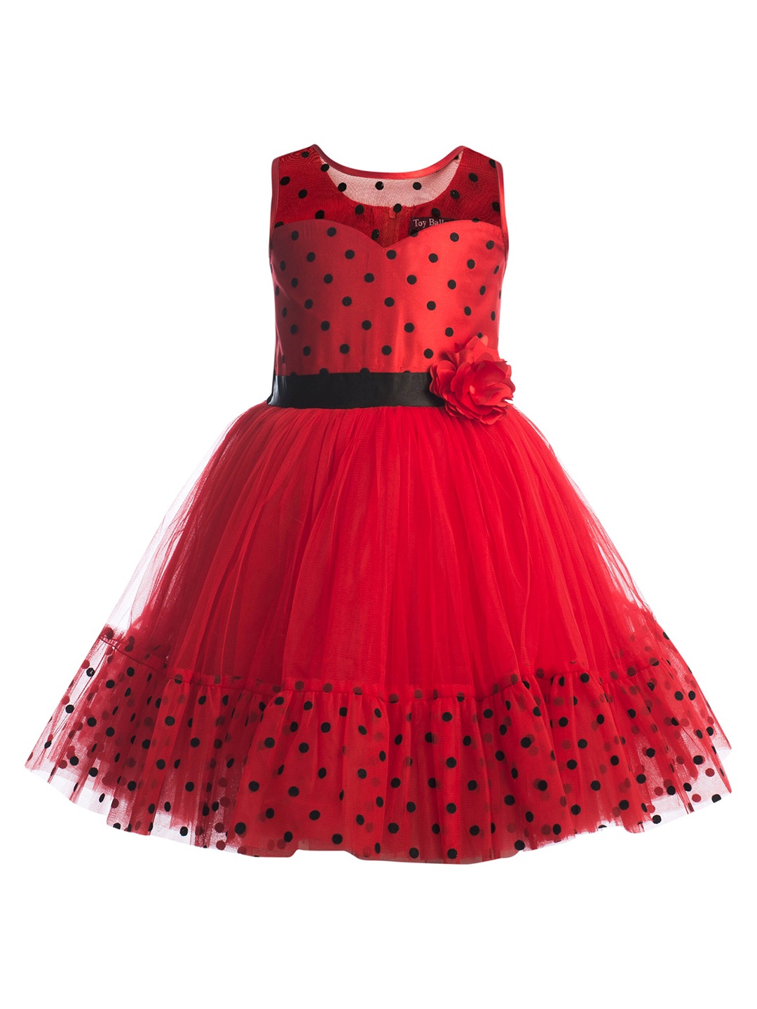 

Toy Balloon Girls kids Red Net Dress