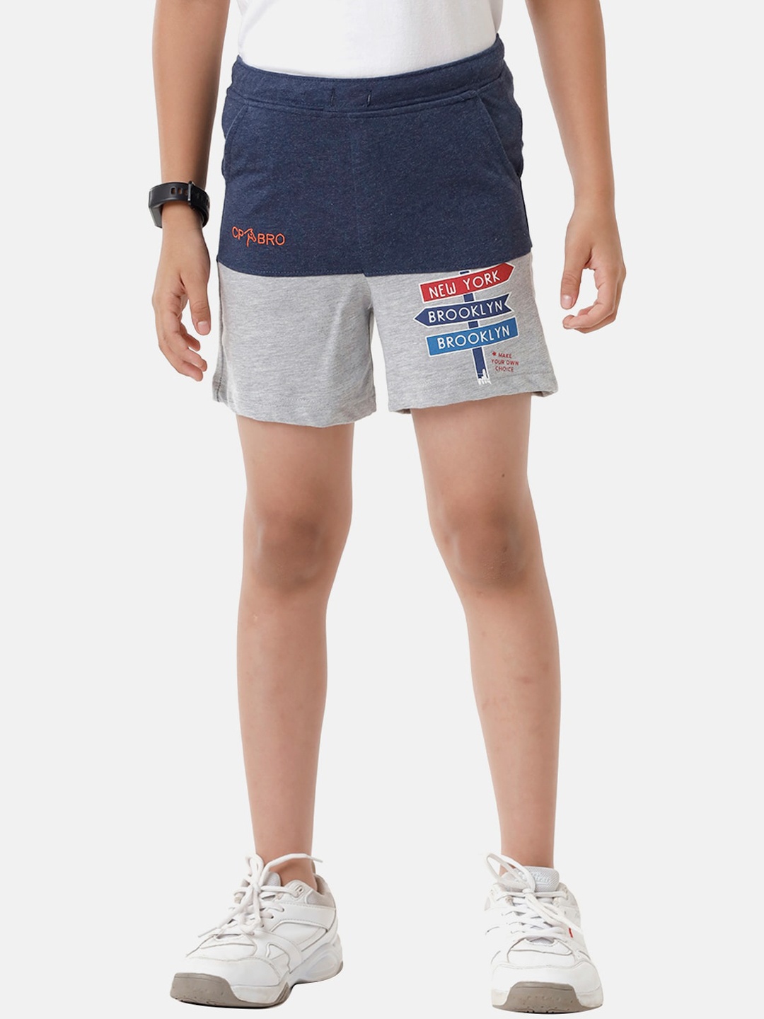 

CP BRO Boys Navy Blue Slim Fit Shorts